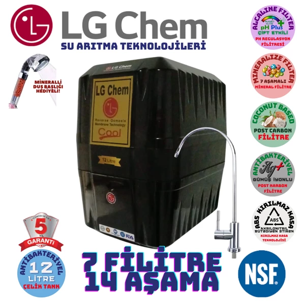 LG Chem COOL SİYAH 12 LİTRE 7 FİLTRE 14 AŞAMA SU ARITMA CİHAZI ürün görseli
