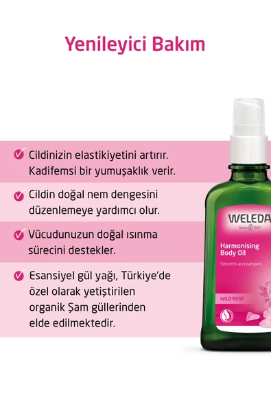 Weleda Organik Yabani Gül Özlü Yenileyici Vücut Bakım Yağı 100ml - 2