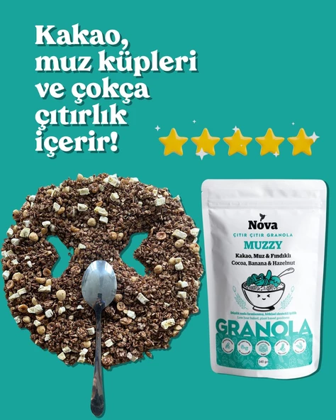 Mix Paket 2- (NAR.BADEM VE FINDIKLI-VİŞNELİ VE BİTTER ÇİKOLATALI-KAKAO,MUZ VE FINDIKLI) 340 gr - 2