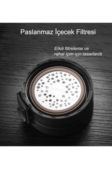 380 ML Çift Katlı Mug Termos Filtreli Kapak - 8