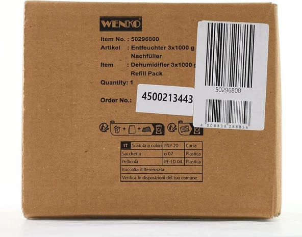 Wenko Yedek Paket Nem Alma Cihazı Oda Nem Alma Cihazı [Granül Blok 3 x 1 kg] - Resim 2