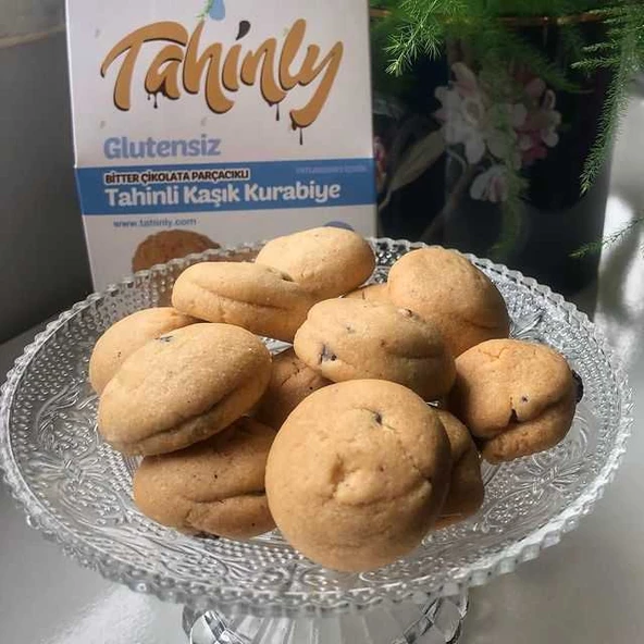 Tahinly Bitter Çikolata Parçacıklı Glutensiz Tahinli Kaşık Kurabiye - 2