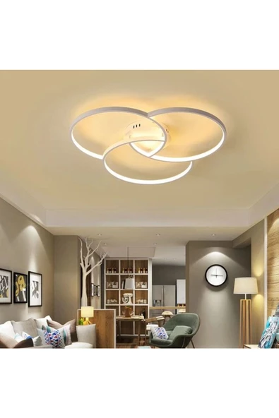 GEN AYDINLATMA Modern Yatak Odası,Oturma Odası Led Avize Beyaz Kasa Günışığı