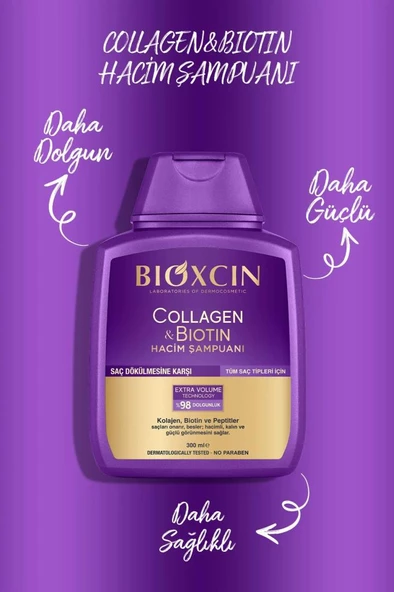 Bioxcin Collagen & Biotin Ekstra Hacim Şampuanı 300 ml 3 Al 2 Öde - Resim 5