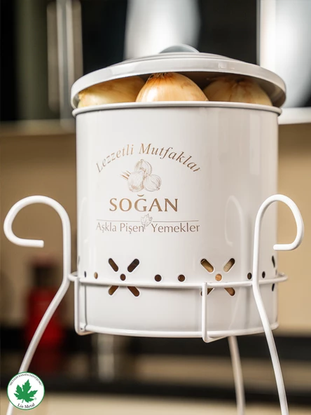 2 Katlı Küçük Boy Metal Patates Soğan Kovası - Sebzelik - Patates Soğanlık Sepeti - 9