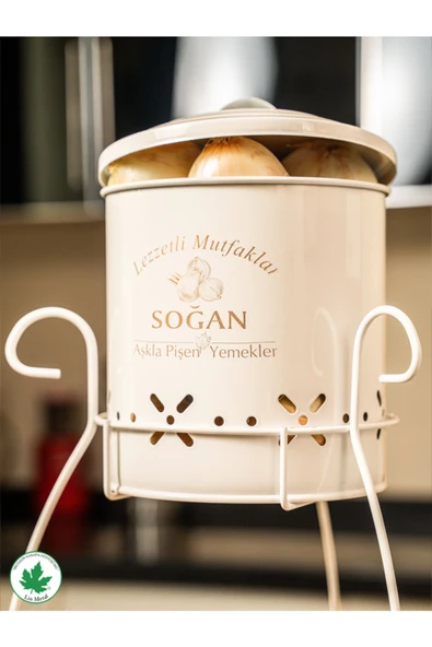 2 Katlı Küçük Boy Metal Patates Soğan Kovası - Sebzelik - Patates Soğanlık Sepeti - 3