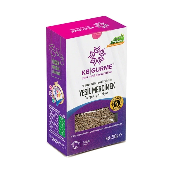 Kb Gurme Glutensiz & Vegan Filizlend. Yeşil Mercimek Arpa Şehriye 200 gr