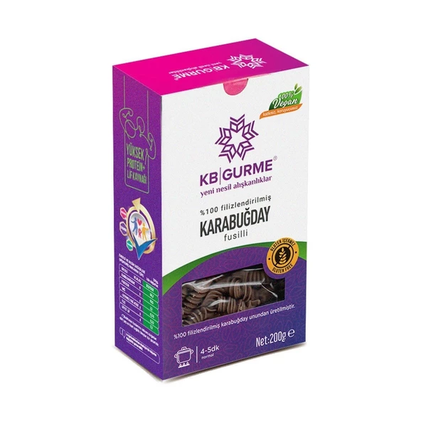 Kb Gurme Glutensiz & Vegan Filizlend. Karabuğday Makarna Fusilli 200 gr