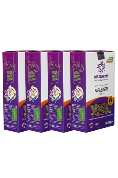 Kb Gurme Glutensiz & Vegan Filizlendirilmiş Karabuğday Makarna Rigatoni 200gr 4Adet