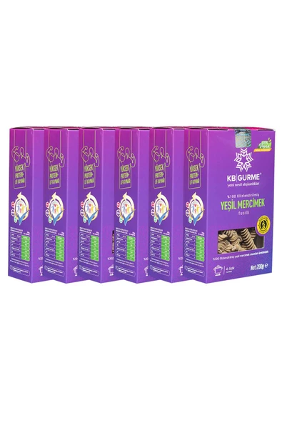 Kb Gurme Glutensiz & Vegan Yeşil Mercimek Makarna 200 gr 6 Adet