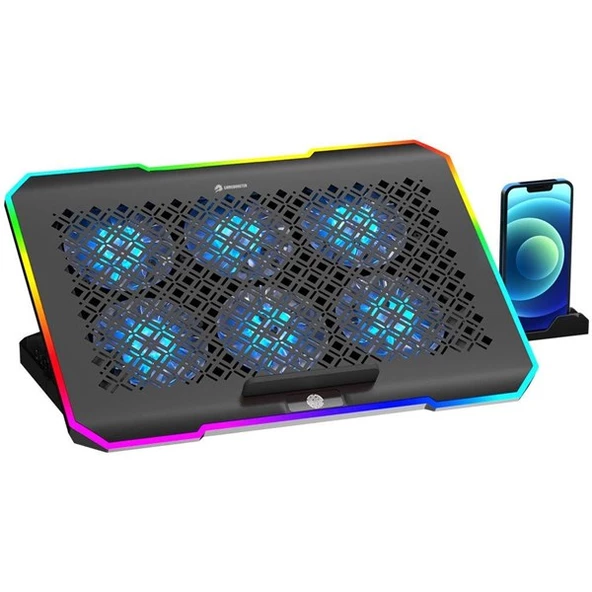 GAMEBOOSTER GB-NS61 15-17" Siyah 6-Fanlı Notebook Soğutucu - 2