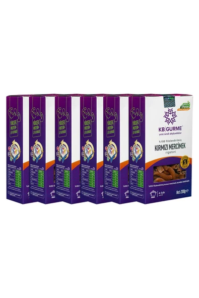 Kb Gurme Glutensiz & Vegan Kırmızı Mercimek Makarna 200gr 6 Adet