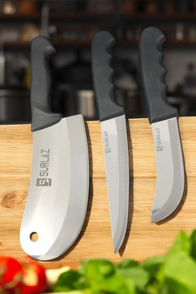 SürLaz 3 Parça Mutfak Bıçak Seti Soğan Salata Zırh - 2