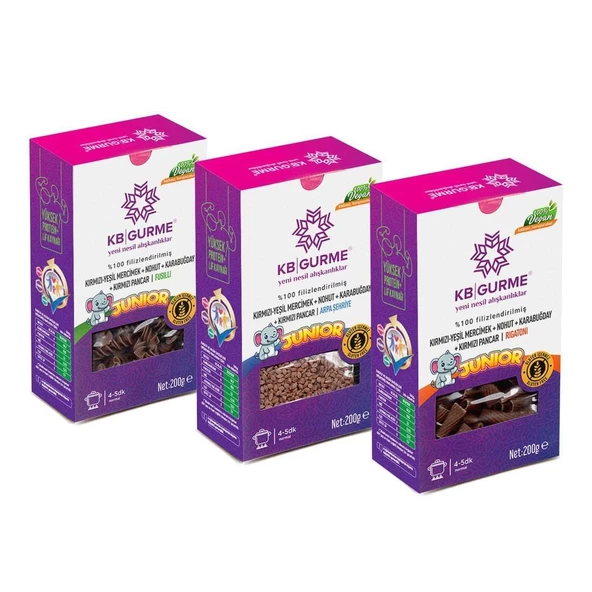 Kb Gurme Premium Sebzeli Glutensiz Filizlendirilmiş Junior Set 200 gr 3 Adet