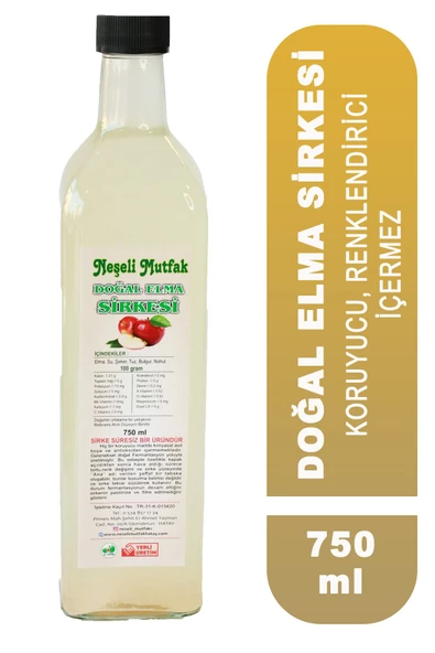 Neşeli Mutfak Doğal Ev Yapımı Elma Sirkesi 500 ml