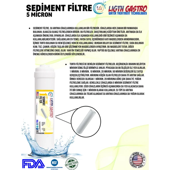 LİGHT GASTRO 6 FİLTRE 12 AŞAMA KAPALI KASA SU ARITMA CİHAZI FİLTRE SETİ - 3