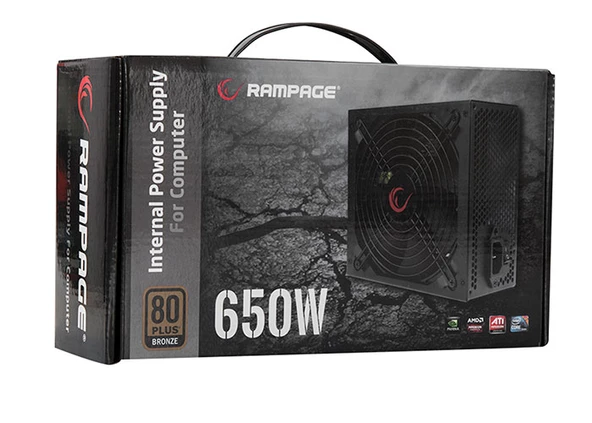 Rampage Power Supply Rmp-650-80Pb 650W 80 Plus Bronze 14Cm Sıyah Fan Aktıf Pfc - 5