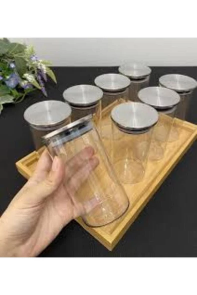 Borosilikat Cam Kavanoz Metal Kapaklı Silikon Contalı 8,5*12 cm - 4