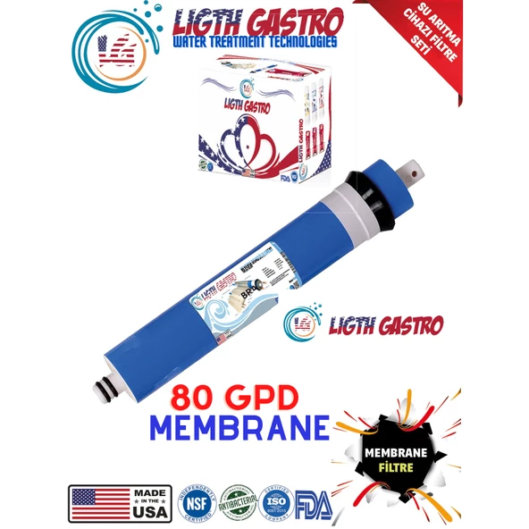 LİGHT GASTRO SU ARITMA CİHAZI 80 GPD NANO MEMBRANE FİLTRE