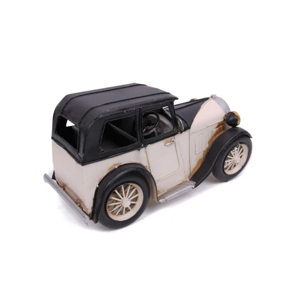 T.Concept Dekoratif Dayanıklı Metal Nostaljik Araba Beyaz 0510ZJ-985 - 4