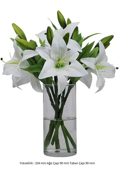 4 Lü Cam Vazo Seti Mumluk Seti 3 Adet Küçük Boy 1 Adet Büyük - 2