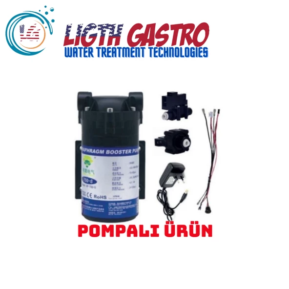 LİGHT GASTRO 75-100 GPD SU ARITMA CİHAZI KOMPLE POMPA SETİ