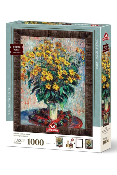 Kudüs Enginar Çiçekleri, Claude Monet 1000  Parça Çerçeveli Puzzle 5688