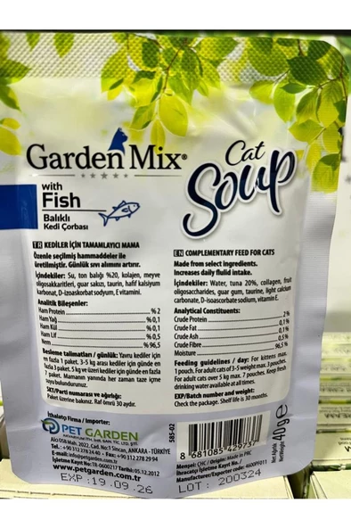 Gardenmix Ton Balıklı Kedi Çorbası 40gr