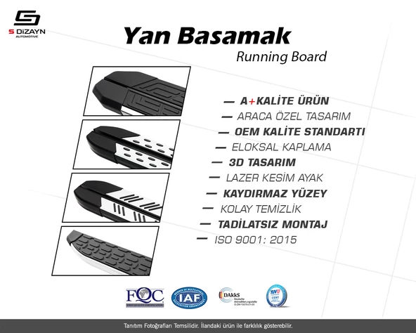 DOBLO KISA ŞASE NOKTALI ARACA ÖZEL YAN BASAMAK 2024 2025 2026 TRİMLİNE - 2