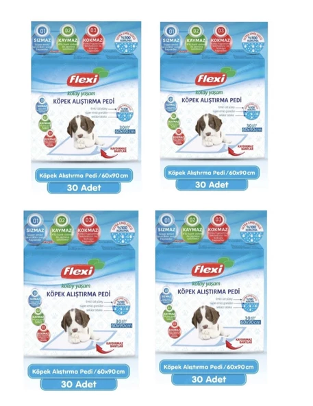 Flexi Köpek Alıştırma Çiş Pedi Kaydırmaz Bantlı 30 X 4 Adet - 2