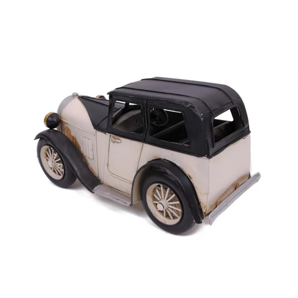 T.Concept Dekoratif Dayanıklı Metal Nostaljik Araba Beyaz 0510ZJ-985 - 3