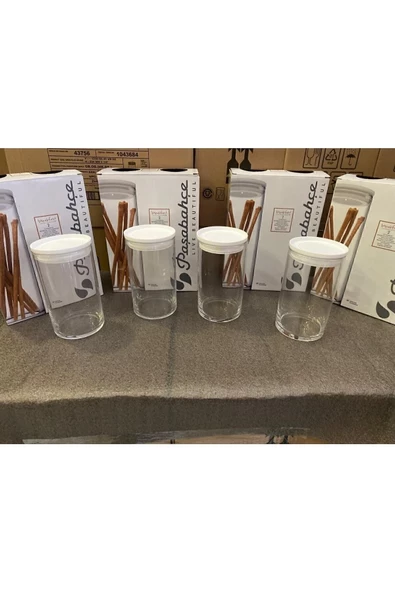 Paşabahçe 43736 Vakumlu Cam Kavanoz - Cam Erzak Saklama Kabı 4 Lü Beyaz - Resim 2