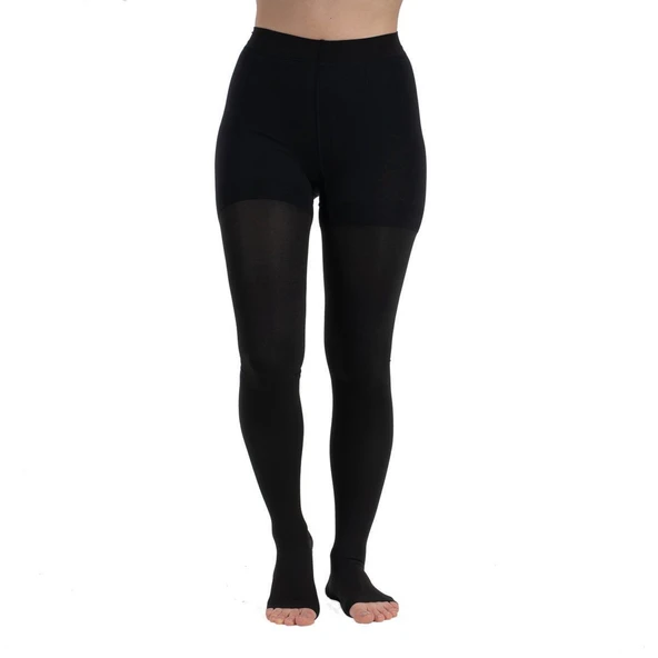 Medikaltec Ccl2 Külotlu Burnu Açık Varis Çorabı (Siyah) 4 NUMARA - Resim 2