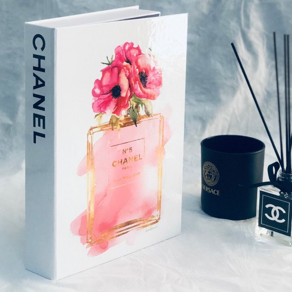 CHANEL PINK FREE PARFUME COVER OPENABLE DECORATIVE BOOK BOX