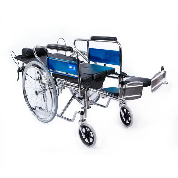Medikaltec  KY608GC Sırtı Yatar Ayak Kalkar Tuvalet Özellikli Tekerlekli Sandalye - Resim 3