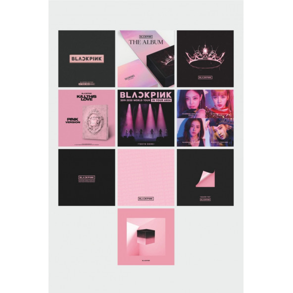 ARZU AJANS Black Pink Full Albüm Kartları Dekor ve Hediyelik Kart 10 Adet BlackPink