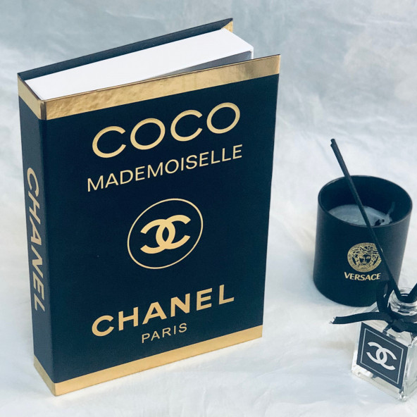 CHANEL CLASSIC OPENABLE DECORATIVE BOOK BOX BLACK & GOLD