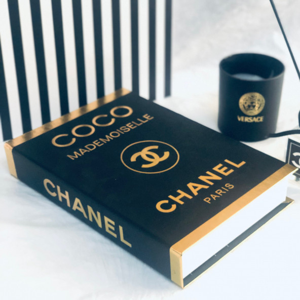 CHANEL CLASSIC OPENABLE DECORATIVE BOOK BOX BLACK & GOLD - 2