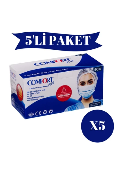 Medikaltec 3 Katlı Cerrahi Maske Full Ultrasonic Meltblown Filitreli Telli Maske (250 ADET) 5 Paket 50’li