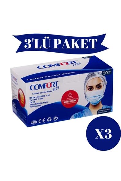 Medikaltec Cerrahi Maske Telli Maske 3 Katlı 150 Adet 3 Paket 50 Li
