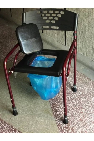 Medikaltec Deri Döşemeli Hasta Tuvaleti Klozeti Sandalyesi Seyyar Tuvalet Kamp Tuvaleti Taşınabilir Tuvalet
