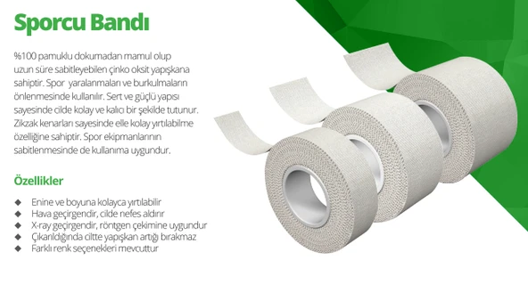 Medikaltec Sport Tape Sporcu Bandı 10 m x 3,75 cm 1 Adet