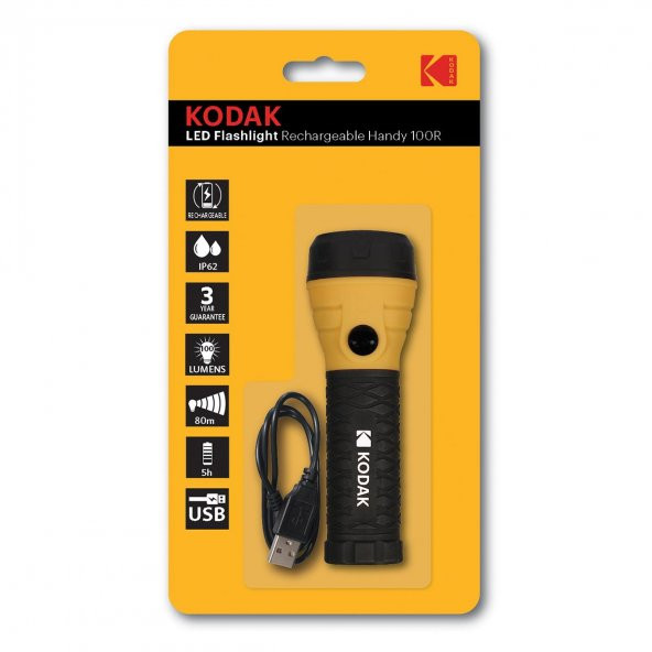 Kodak Handy 100R Şarjlı Su Geçirmez LED El Feneri