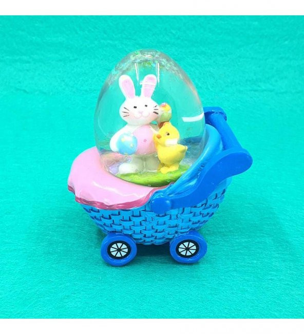 Mini Bebek Arabalı Tavşan Kar Küresi - 2