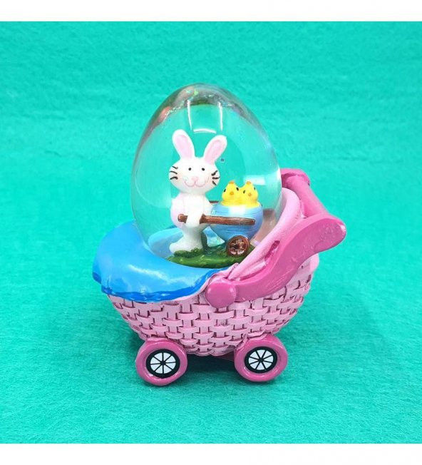 Mini Bebek Arabalı Tavşan Kar Küresi - 4