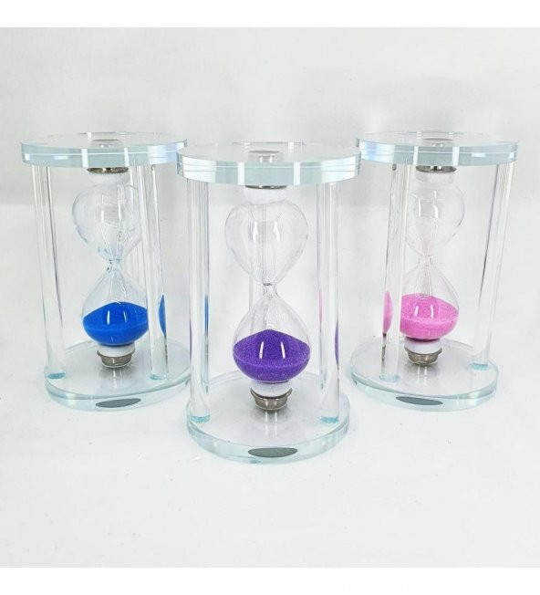 Renkli Kumlu Küçük Boy Cam Kum Saati - 2