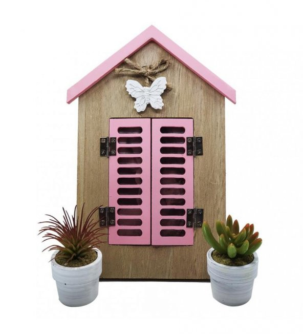 Ahşap Panjurlu Pencere Ev Şeklinde Fotoğraf Çerçevesi - 2