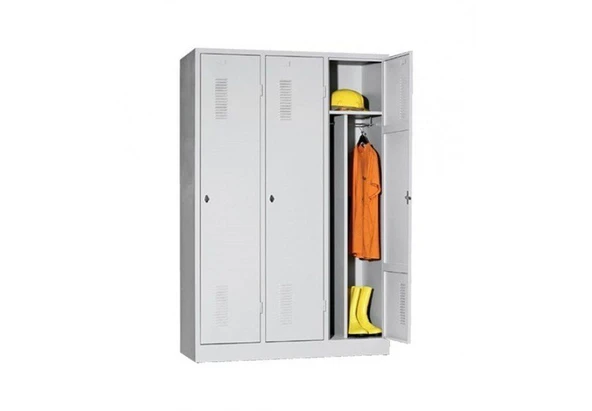 Medikaltec Kilitlenebilir Üçlü Soyunma Dolabı ürün görseli