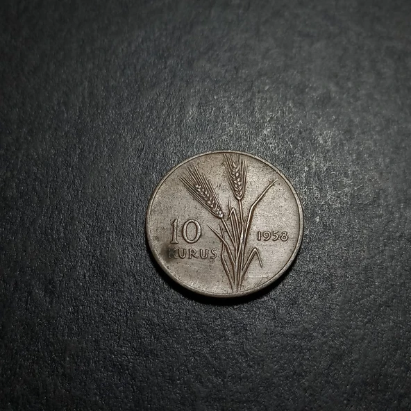Escoines Koleksiyon 399636756d6dc80796 10Kuruş 1958 ÇÇT eski madeni para - Resim 2
