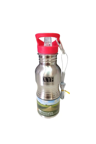 Paslanmaz Çelik Matara Pipetli 500 ml (SARI KAPAK) - 3